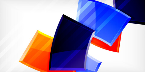 Round 3d shapes, plates background. Creative composition design template