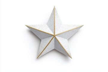 Obraz premium A realistic Christmas tree star topper, detailed with glitter and gold accents, isolated on a clean white background