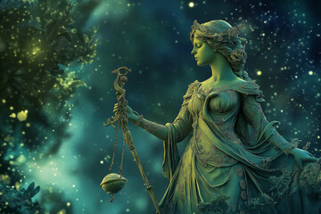 Fototapeta premium wallpaper of spiritual astrological zodiac sign libra