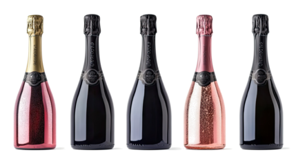 Elegant Collection of Wine Bottles of Sparkling Wine Generative AI