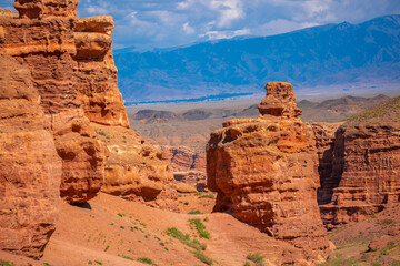 Charyn Canyon, Valley of Castles. The excellence of Kazakhstan. Panorama of natural unusual...