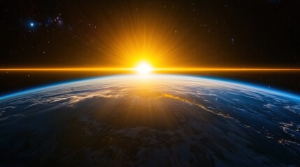 Sunrise Over Earth from Space