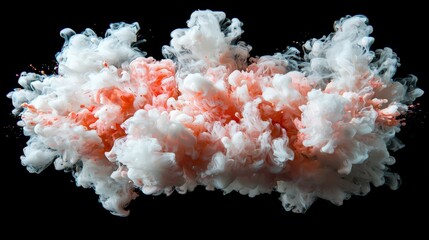 Abstract Pink and White Ink Explosion on Black Background   Artistic Swirls and Textures