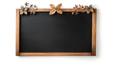 Sleek Modern Blackboard Sign with Chalk Floral Border Ready for Customizable Text
