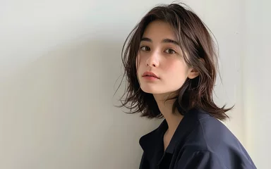 Papier peint photo intissé ウルフカットの若い女性　美容イメージ　AI