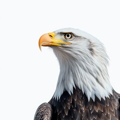 Obraz premium Bald Eagle Portrait with White Background Wildlife Photography Isolated Bird
