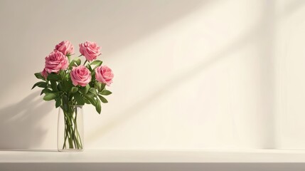 Freshly cut flowers in a vase on a sunlit windowsill