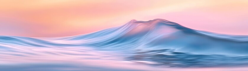 Gentle ocean waves lapping the shore, a serene dawn sky in pastel hues, refreshing coastal atmosphere