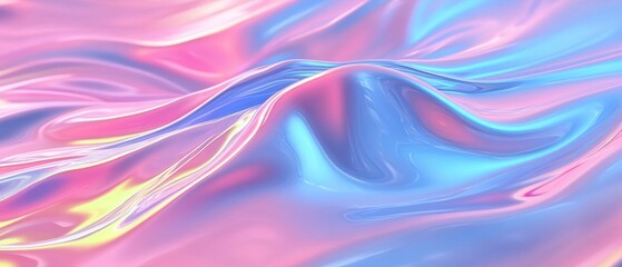 Obraz premium This artwork features a beautifully flowing surface that transitions between vibrant pink and blue tones, creating an eye-catching, abstract effect that invites exploration