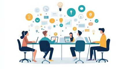 Fototapeta premium Software for Remote Teams: Explore tools and software solutions that enhance collaboration for remote teams