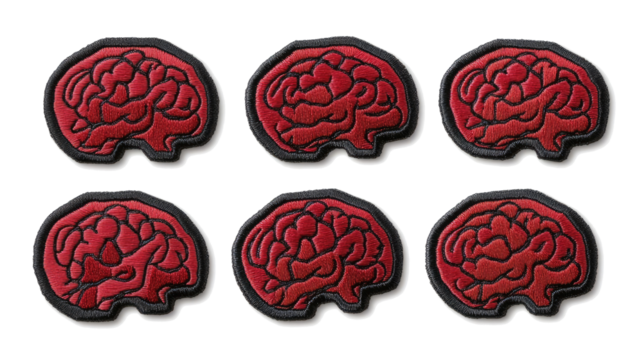 Unique Embroidered Brain Patches for Creative Projects and Fashion Generative AI
