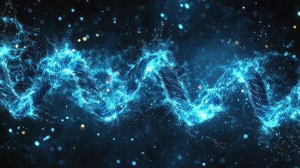 Coiled Electric Wires with Blue Sparks in 3D
