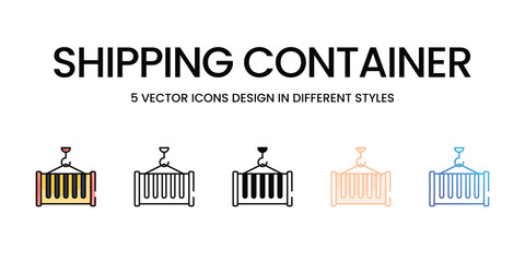 Shipping Container vector icons set ready to use wed and mobile apps.