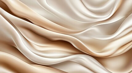 Obraz premium Abstract Draped Beige and White Fabric Texture