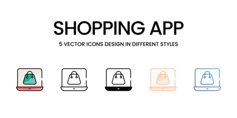 Shopping App vector icons set ready to use wed and mobile apps.
