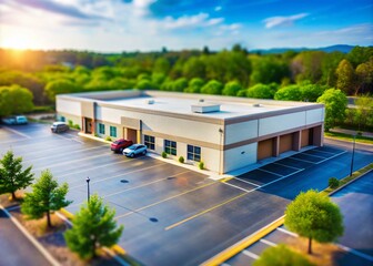 Unoccupied Store Backside with Tilt-Shift Perspective for Business Space Photography