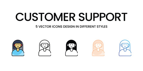 Customer Support vector icons set ready to use wed and mobile apps.