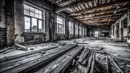 Urban Exploration in Black and White Wood Textures for Stunning Photography