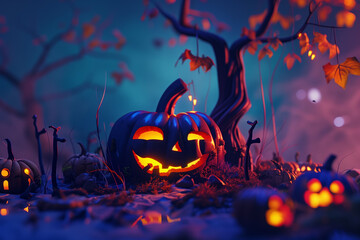 Halloween creative 3d illustration