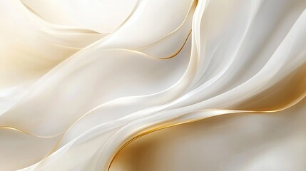 Fototapeta premium Abstract Swirling Design with White and Gold Hues