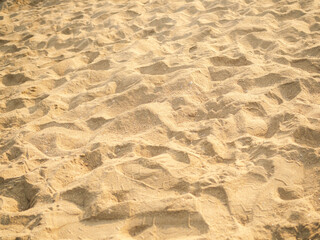 Nature travel background, sand beach close up texture summer desert zen garden coast ocean for vacation, hot summer tropical scene chill Nature, Summer time toga holiday dune pile dry brown heap