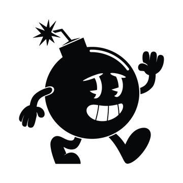recommend clip art: Black Bomb Cartoon Mascot Character Illustration