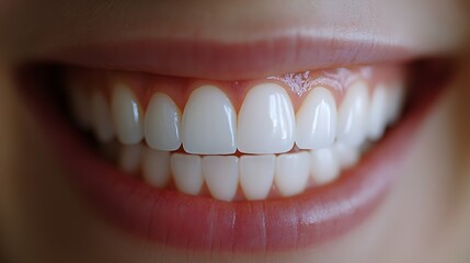 Fototapeta premium Teeth whitening video comparison, starting with dull, stained teeth and showing the gradual whitening effect, ending with a glowing, white smile