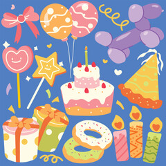 birthday party vector elements pack