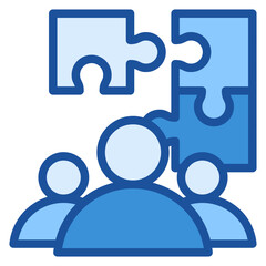 Fototapeta premium Problem Solving Blue Icon