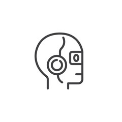 Robot Face line icon