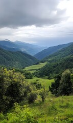 Fototapeta premium 109. A peaceful mountain view with rolling hills