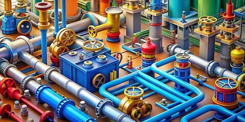 Vector Building Products Icons for Sanitary Engineering - Drone Photography Showcase