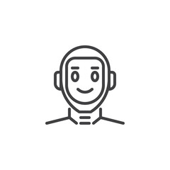 Robot assistant line icon