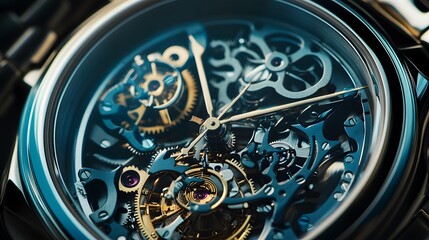 Intricate dismantled mechanical watch with detailed gears and springs on dark background, symbolizing precision and complexity in teardown analysis.