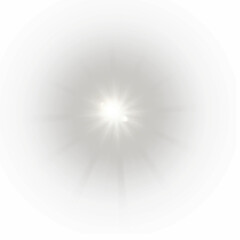 Golden Sunlight and Lens Flare Overlay with Abstract Sunburst
