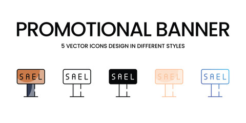 Promotional Banner vector icons set ready to use wed and mobile apps.