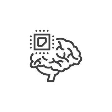 recommend clip art: AI Brain line icon