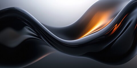 Creative abstract image of fluid dark curves in motion, ideal for wallpaper, background, or design use