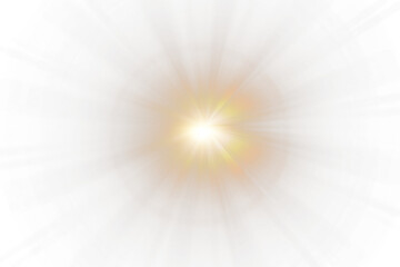 Golden Sunlight with Abstract Sun Burst on Black Background