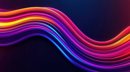 Vibrant neon-lit fluid 3D waves create a modern abstract futuristic background.