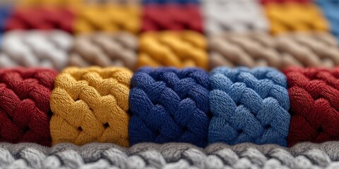 Fototapeta premium Abstract Colorful Braided Texture Background Macro Photography
