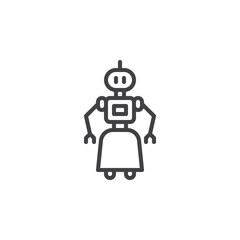 Service Robot line icon