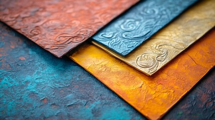 Fototapeta premium Abstract Textured Colorful Papers