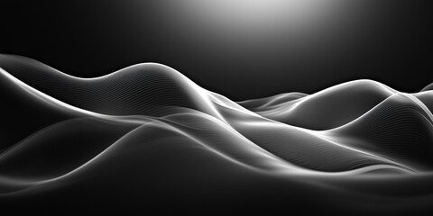 minimalistic dark wave moving horizontally across a black background