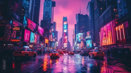 Times Square Neon Glow