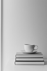 cup of coffee on a stack of books.  lifestyle blogs, social media,