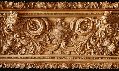 Ornate wooden frame with floral carvings.