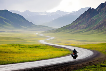 An abstract digital background featuring a motorcycle, seamlessly integrated with modern data connections. The design highlights a futuristic blend of technology and speed, symbolizing innovation 