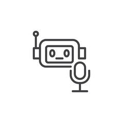 Robot Voice Assistant line icon