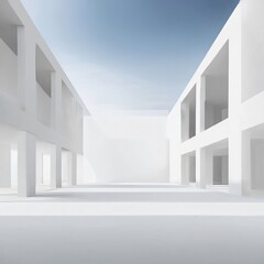 Fototapeta premium white minimal architecture building background 